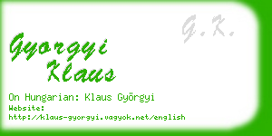 gyorgyi klaus business card